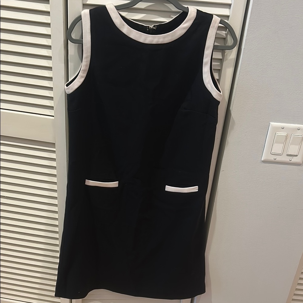Isaac Mizrahi Black Dress with White Trim
